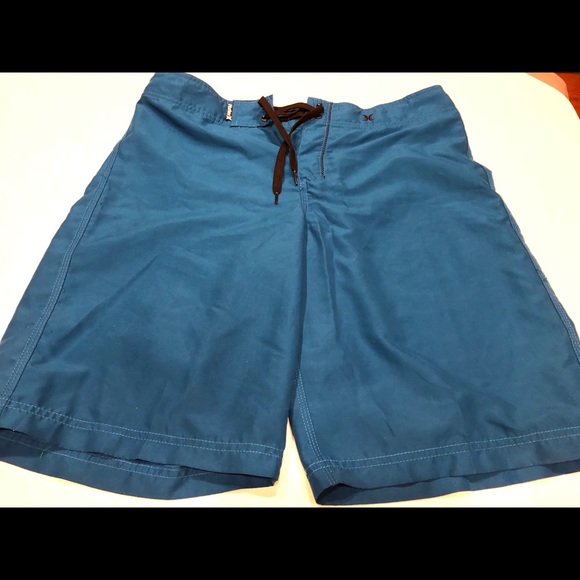 Mens Medium 32 Hurley Teal Blue Swim Surf Trunks - Picture 1 of 4